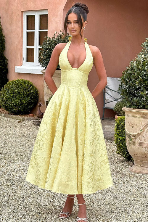 Black Halterneck Maxi Dress, sophisticated formal wear for homecoming & prom.