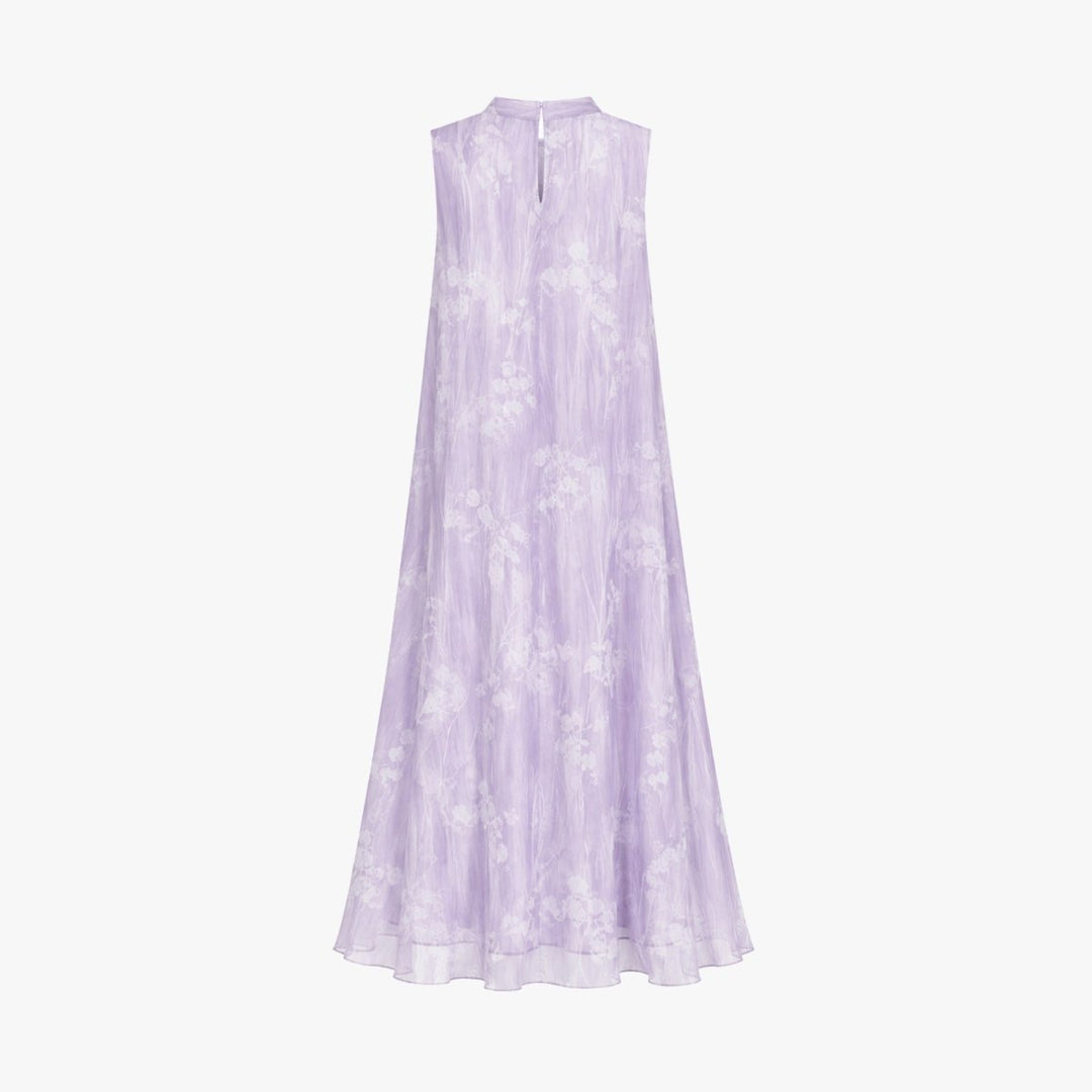 Stunning women's high-neck floral maxi dress, a sophisticated and elegant formal gown for any special occasion.