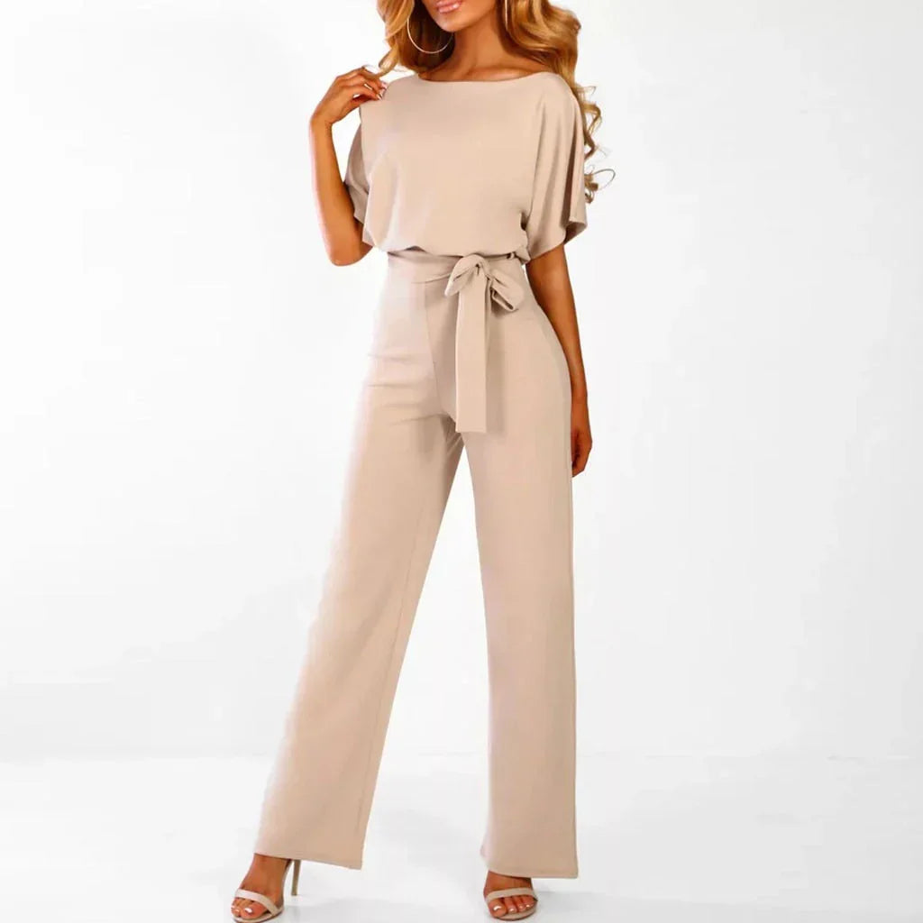 Sophisticated women's elegant jumpsuit with a slim waist, a versatile new addition to any wardrobe.