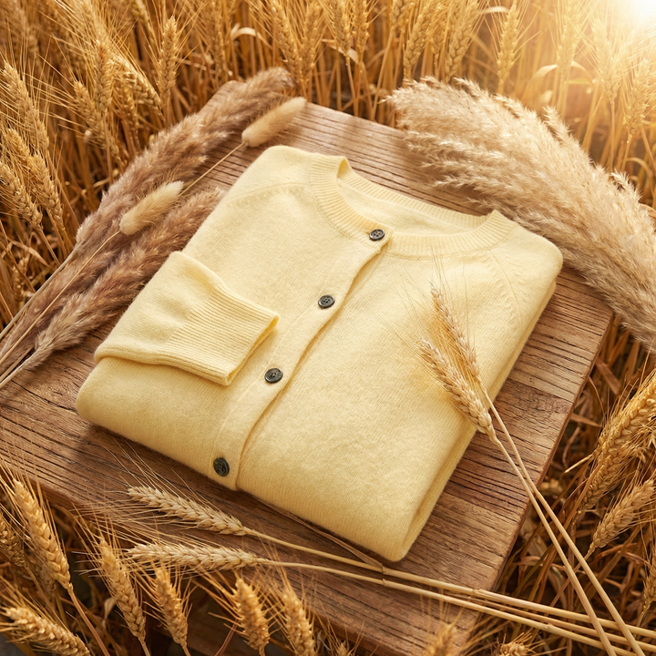 Elegant women's knit cardigan for versatile layering. Soft, long-sleeved knitwear perfect for autumn & winter fashion.