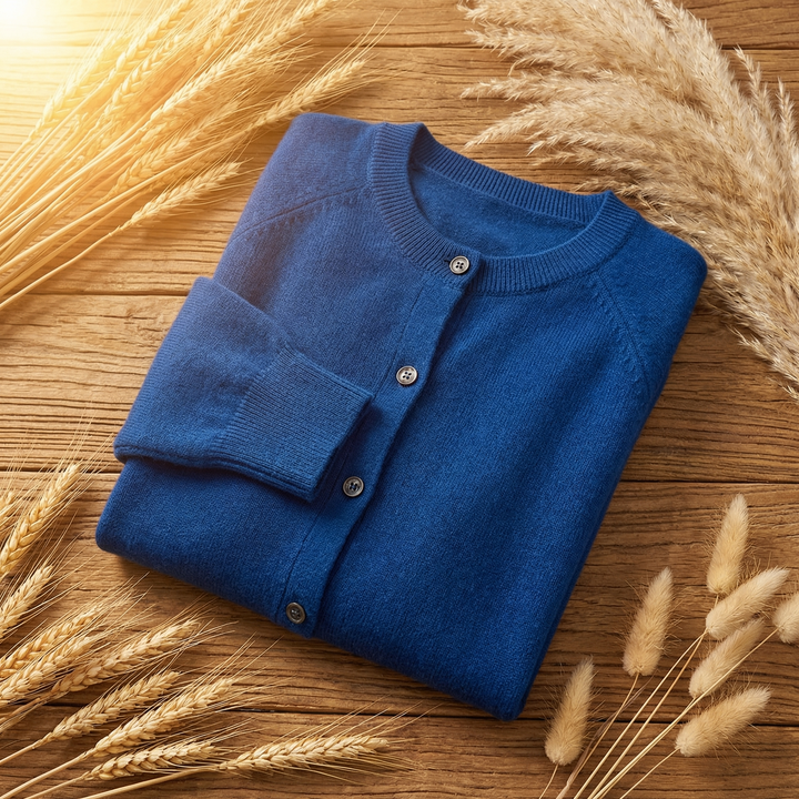 Soft knit women's cardigan with long sleeves, an elegant classic for versatile layering. Perfect autumn & winter apparel.