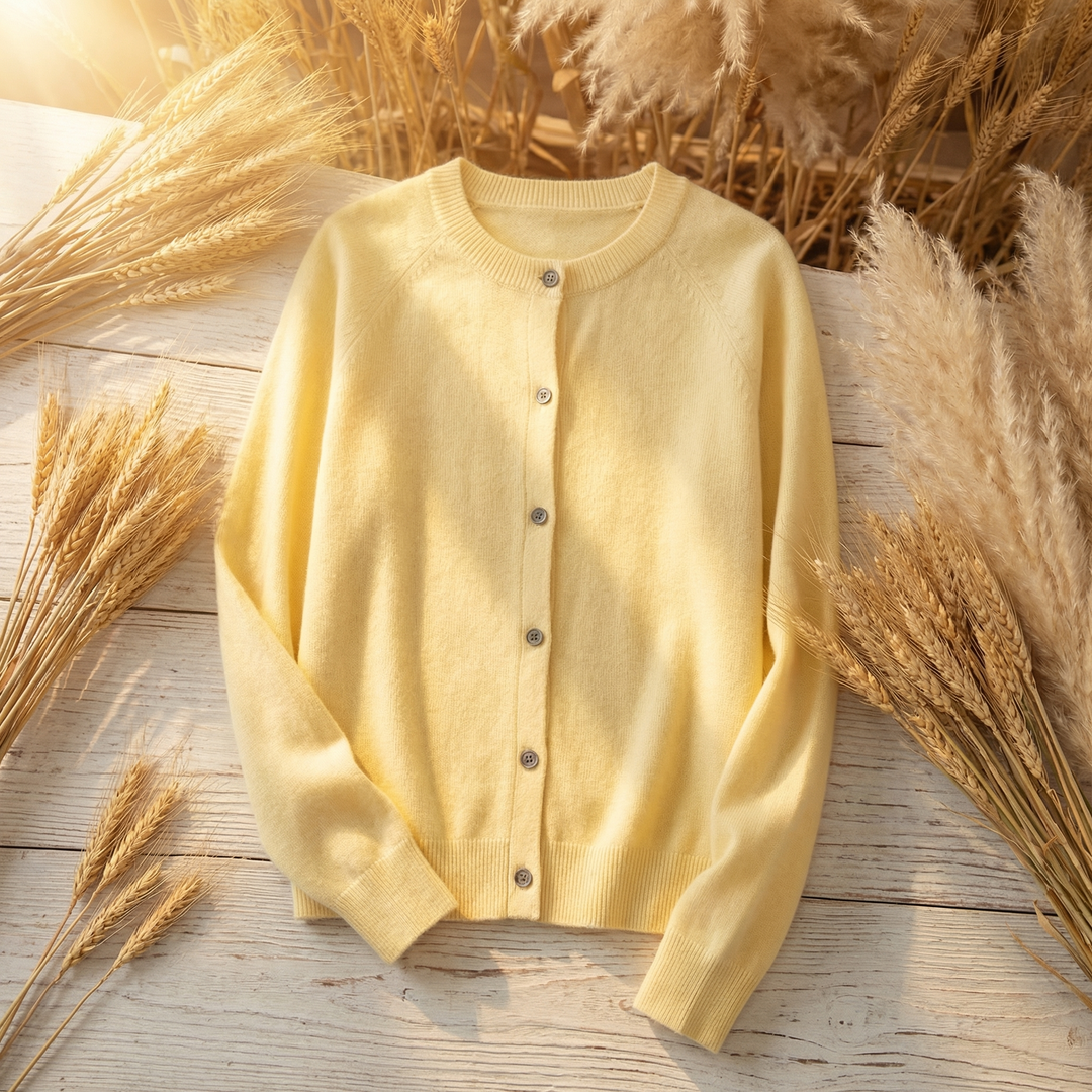 Sophisticated women's knit cardigan for elegant layering. Soft, cozy long-sleeve knitwear, perfect for autumn & winter.