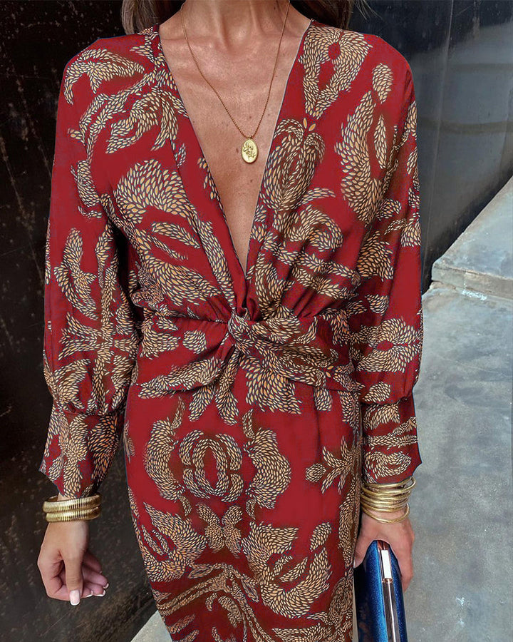 Flattering women's knot detail maxi dress, an elegant long dress for sophisticated events.