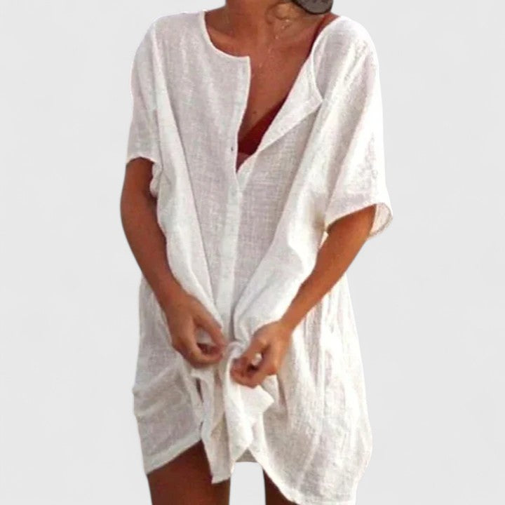 Elegant women's lightweight tunic dress, perfect for summer casual wear and beach vacations.