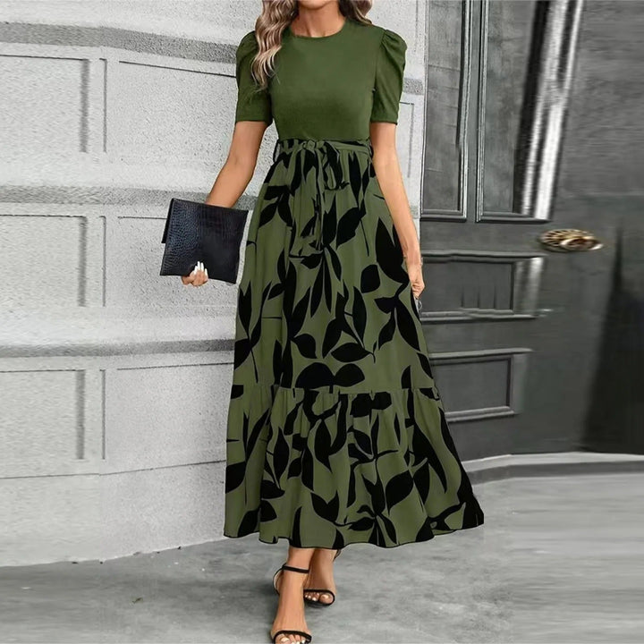 Modern women's long maxi dress, elegantly designed for comfort and versatile styling.