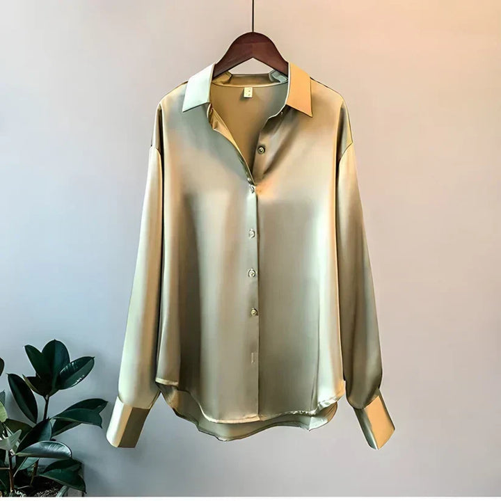 Versatile women's long sleeve blouse for casual chic outfits or a refined everyday luxury look.