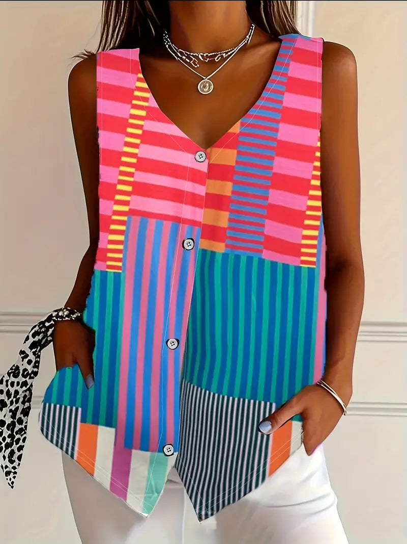 Versatile women's everyday blouse for casual wear or sophisticated office fashion, a comfortable elegant top.