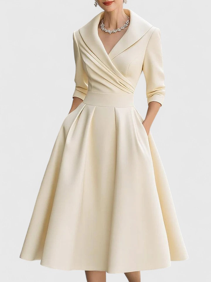 Sophisticated evening midi dress for women, a perfect choice for parties, galas, and special occasions.