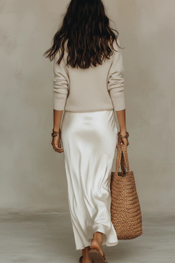 Chic women's midi dress from a versatile sweater set, featuring a stylish cut & elegant design.