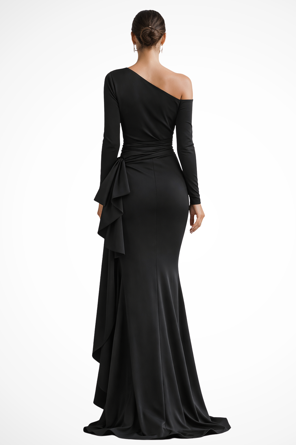 Stunning women's formal one-shoulder maxi dress, ideal for wedding guests, galas, and special evening occasions.