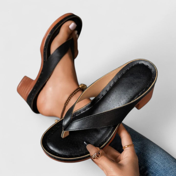 Stylish women's comfort dress heels featuring orthopedic arch support, non-slip sole & ergonomic design for stable walk.