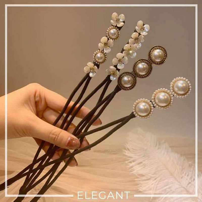 Pearl hairpin bun maker headband, great for quick & elegant women's hairstyles