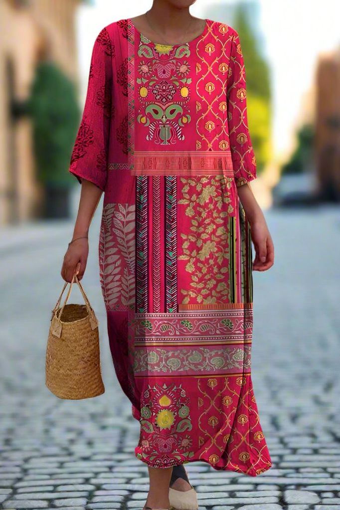 Flowing comfortable women's maxi dress, elegantly pleated. Stylish long dress, ideal for parties & special occasions.