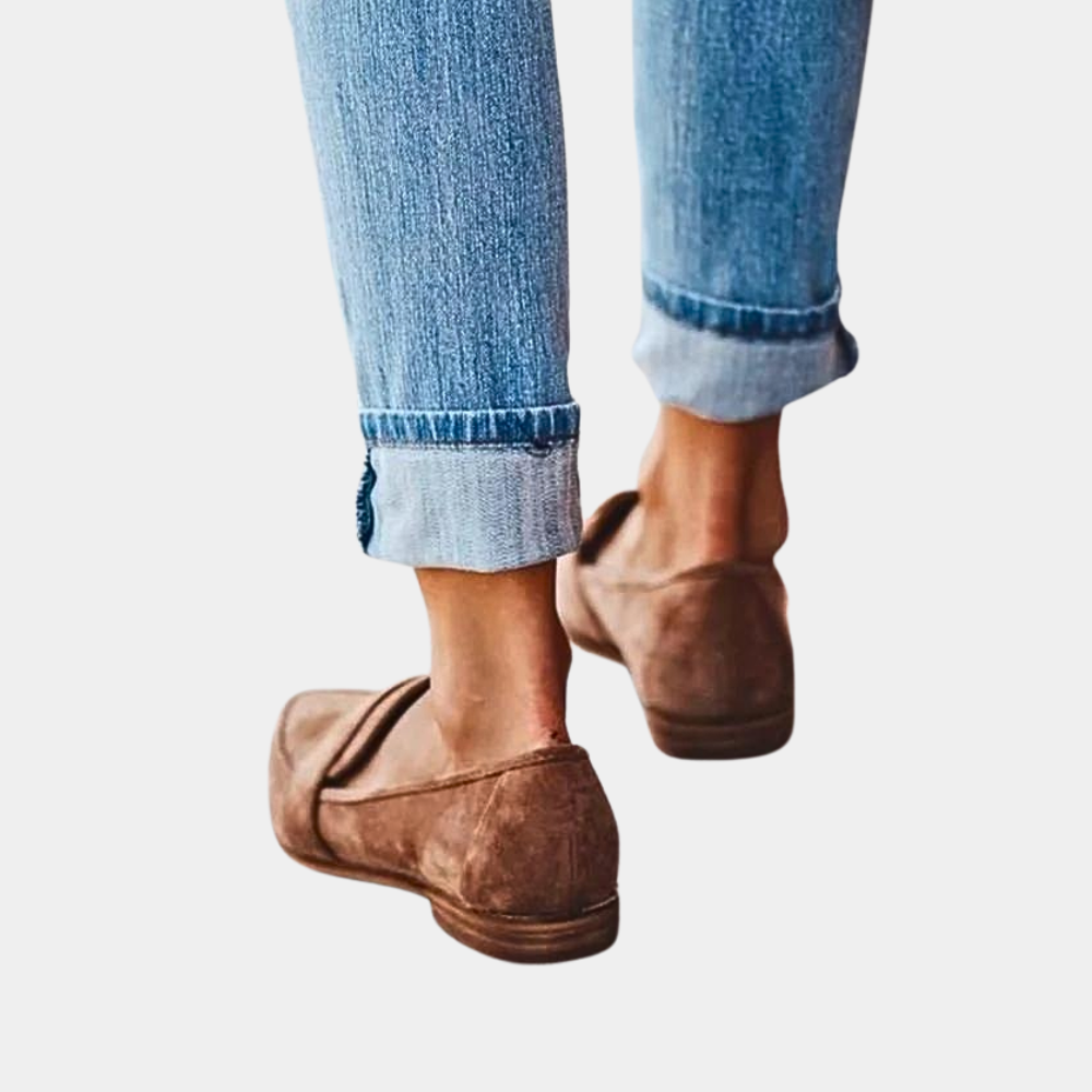 Chic women's pointed-toe loafers, ideal elegant slip-on flats for business casual or professional office wear.