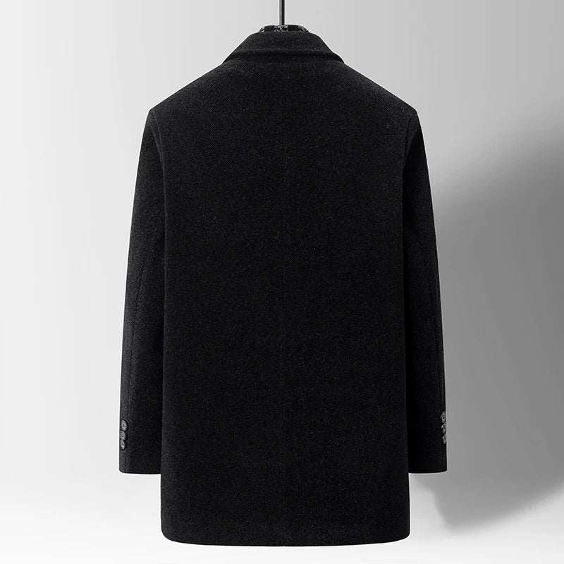Elegant and warm women's wool blend winter coat, showcasing superior craftsmanship and classic design.