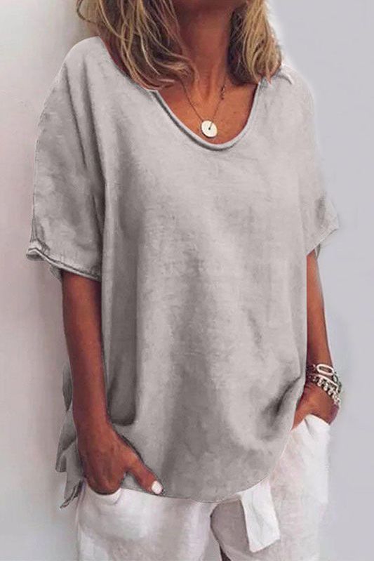 Comfortable women's long sleeve printed blouse, versatile for casual or workwear. Effortless, stylish feminine top.
