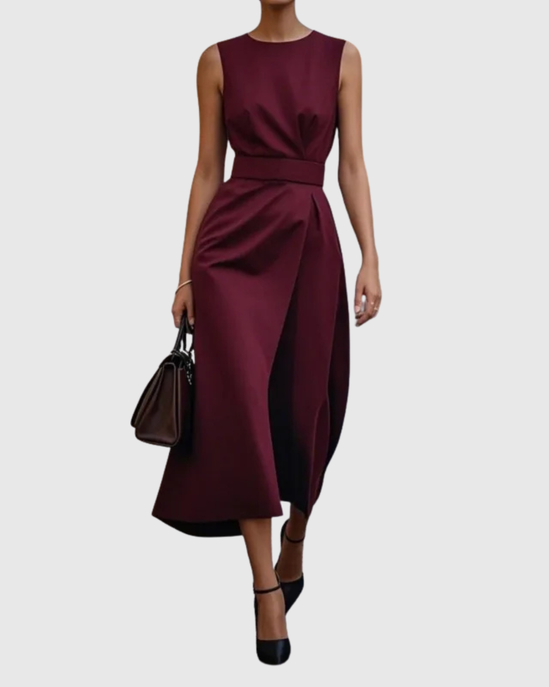 Stylish women's elegant midi dress with a flattering silhouette, great for parties, events, or everyday wear.