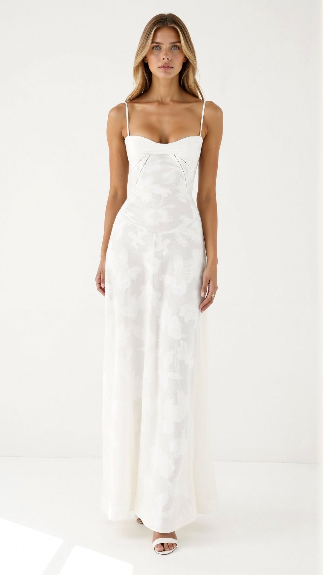 Elegant women's sleeveless black slip maxi dress, perfect for wedding guests & formal evening wear