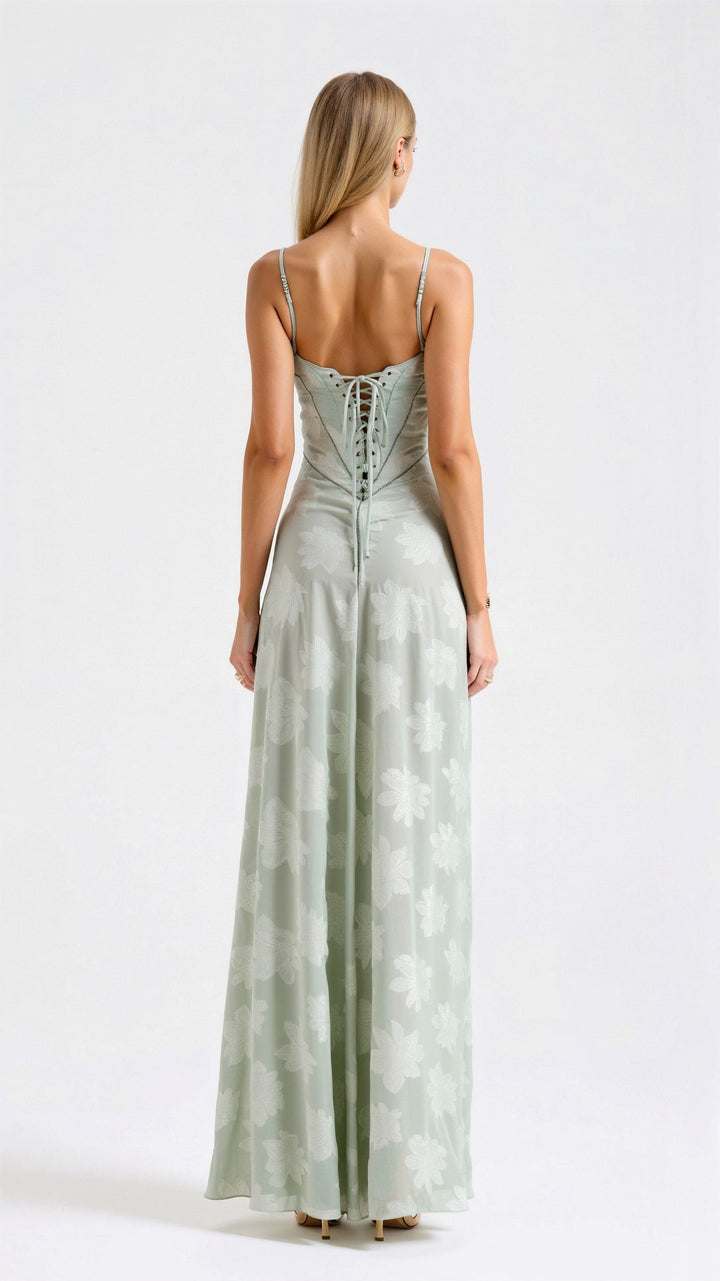 Luxurious women's slip maxi dress for formal events and discerning wedding guests