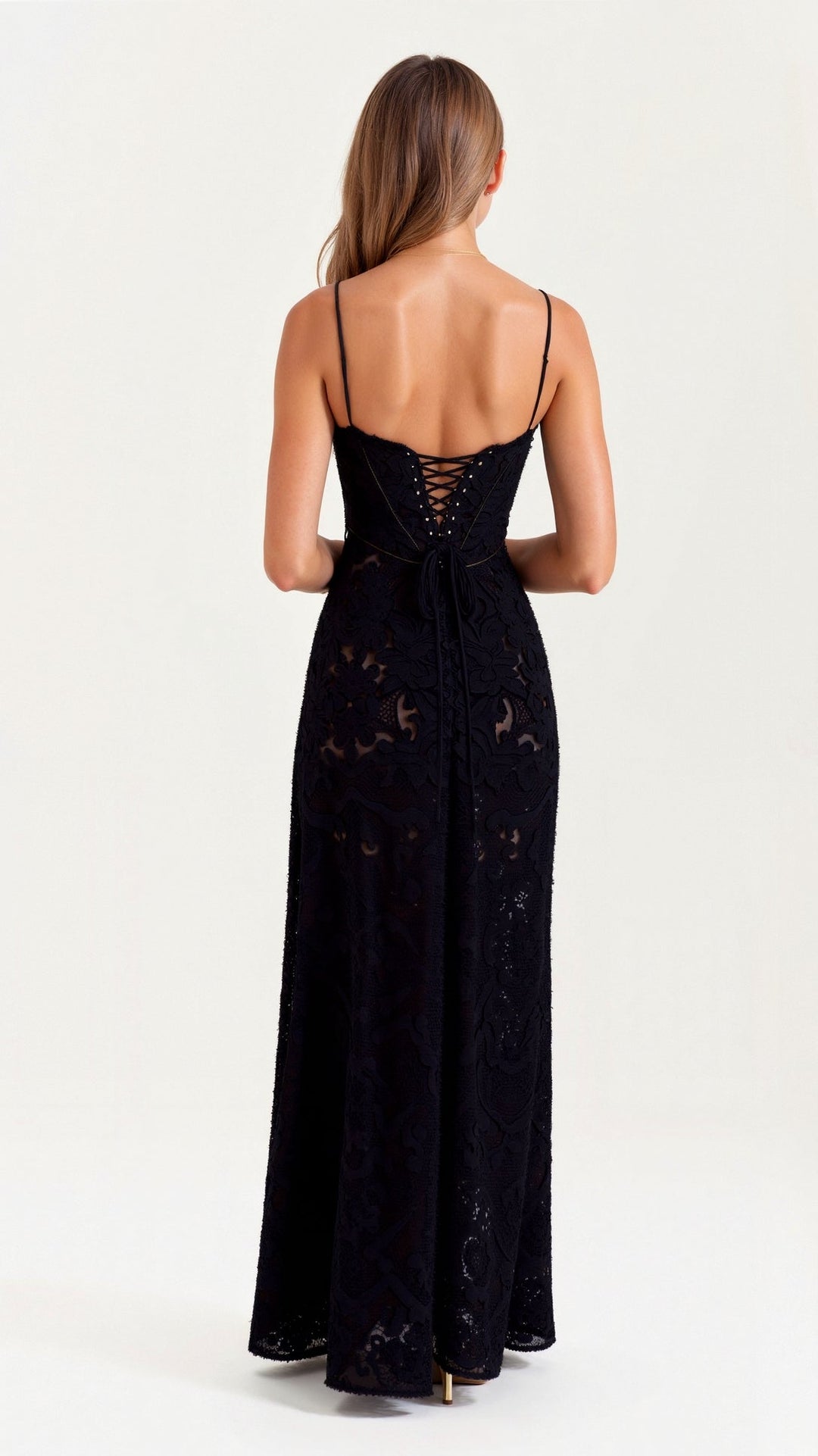 Sleeveless, elegant women's bustier maxi dress, a perfect formal evening dress for wedding guests