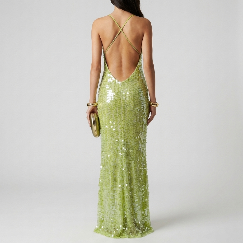 Stunning women's sequin maxi dress, a glamorous party dress & formal evening gown. Perfect for special occasions.