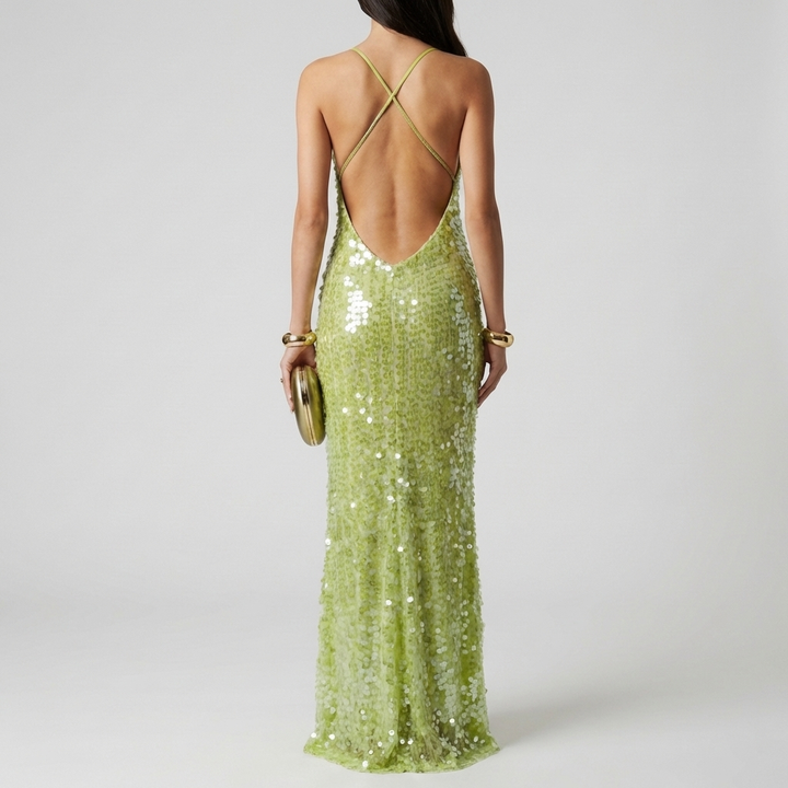 Stunning women's sequin maxi dress, a glamorous party dress & formal evening gown. Perfect for special occasions.