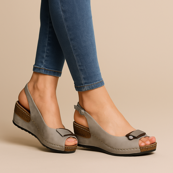Elegant women's slingback wedge sandals, comfortable & cushioned for day to night wear