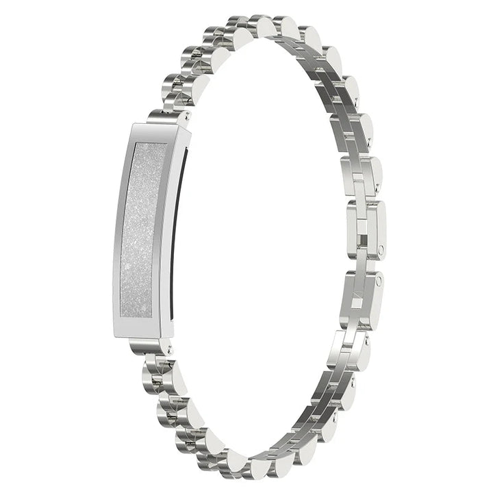 Premium women's elegant smart bracelet. Stylish fitness tracker, health monitor & activity alerts. Smart jewelry.