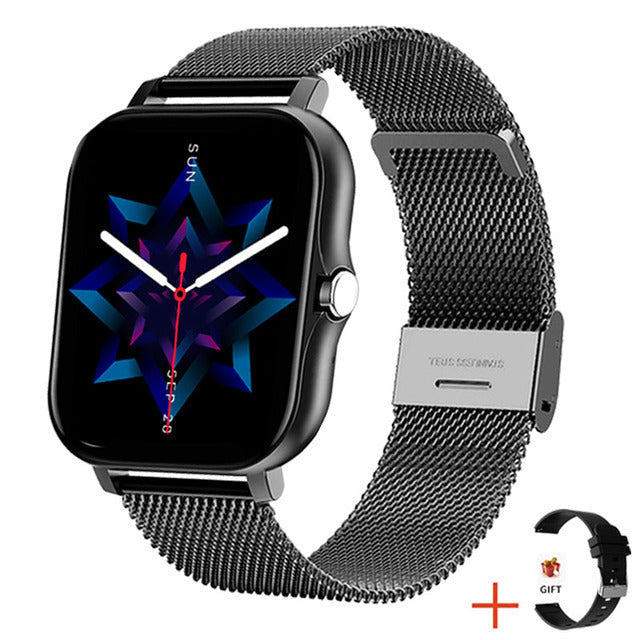 Sophisticated women's fitness watch; tracks daily activity, heart rate, and sleep for better health.