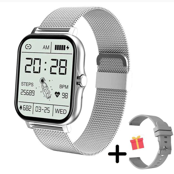 Modern elegant smartwatch for women with built-in health tracker & smart notifications.