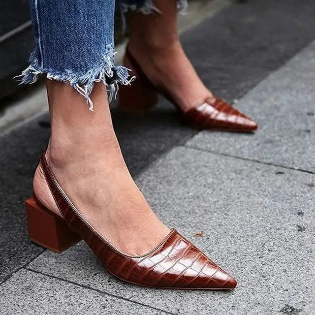 Comfortable block heel pumps for women, a perfect blend of spring fashion and workplace elegance.