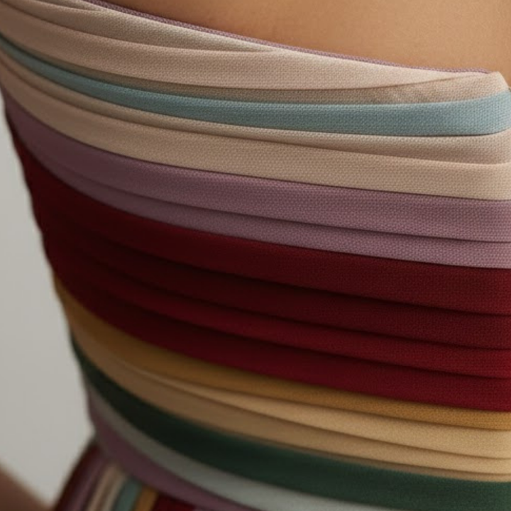 Comfortable women's strapless pleated summer dress. Flowy design, elegant for casual wear, parties, or events.