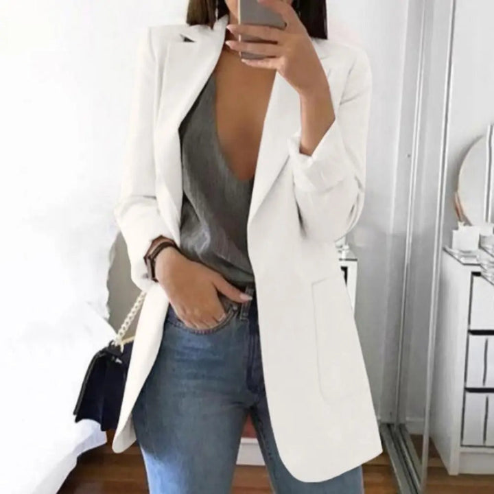 Modern women's tailored blazer for professional office wear, offering a chic, elegant, and versatile style.
