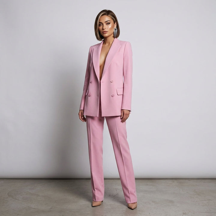 Elegant women's two-piece blazer set. Modern tailored style, perfect for office, business casual, or formal wear.
