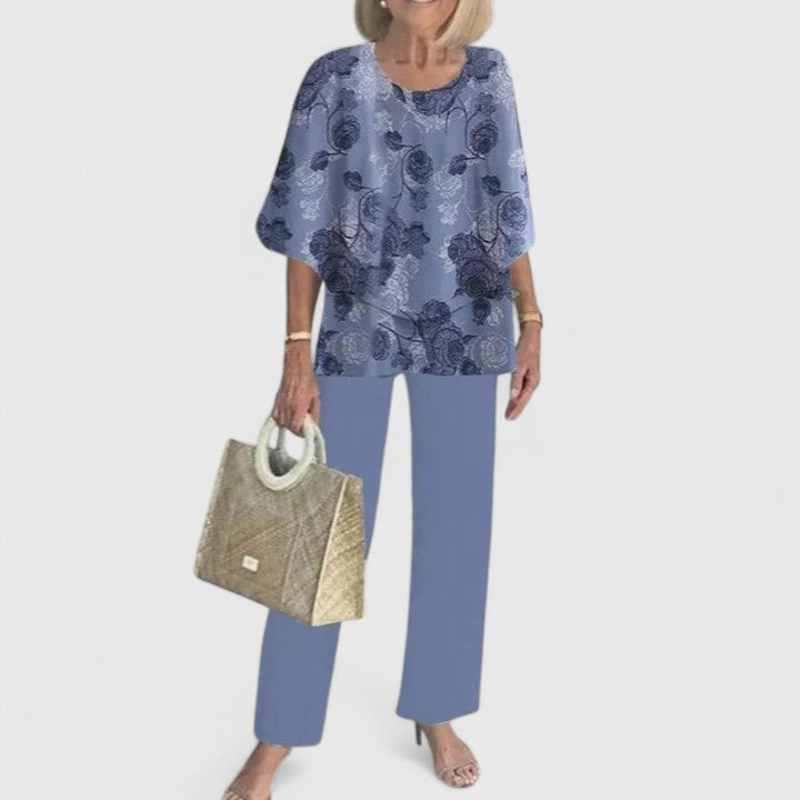 Chic women's two-piece dress set, a sophisticated matching outfit for casual or elegant events.
