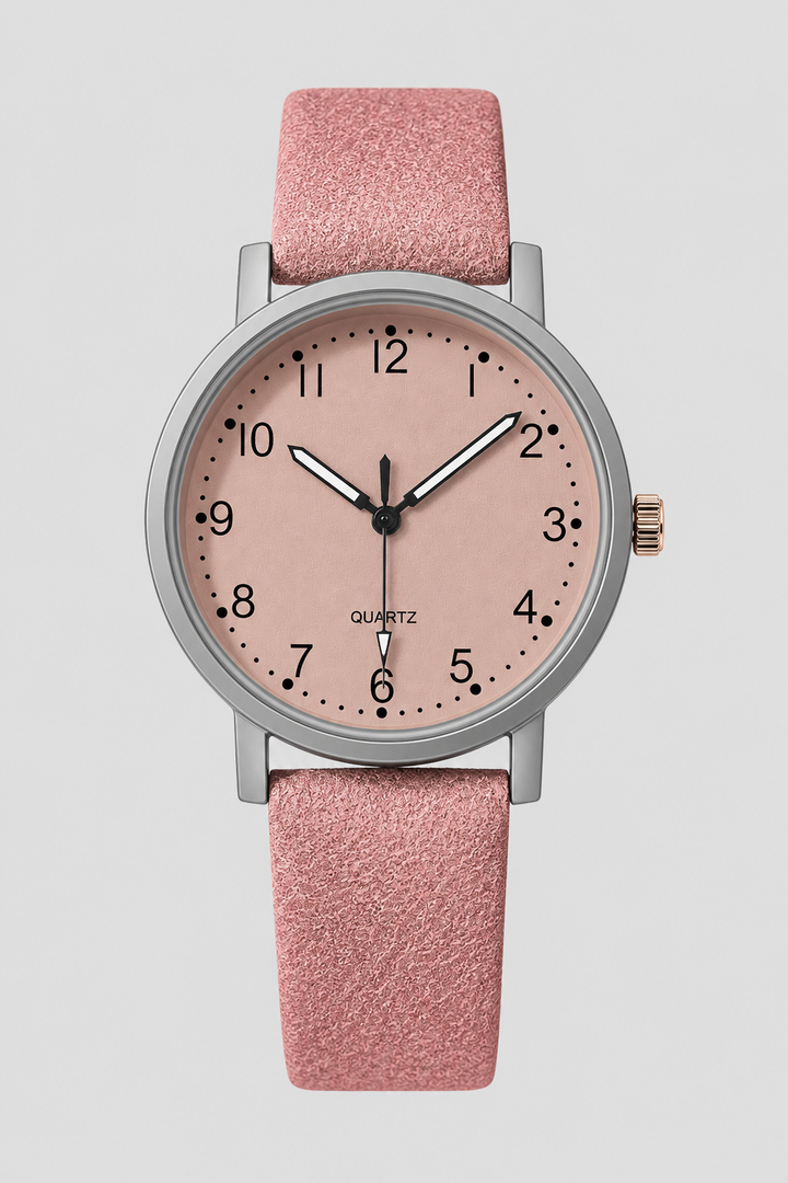 Comfortable women's vintage watch featuring a genuine leather strap. Stylish everyday fashion accessory for her.
