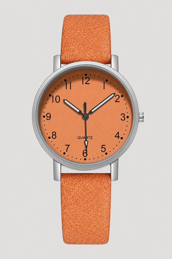 Fashionable women's vintage watch, an elegant wrist accessory with a classic leather strap for her style.
