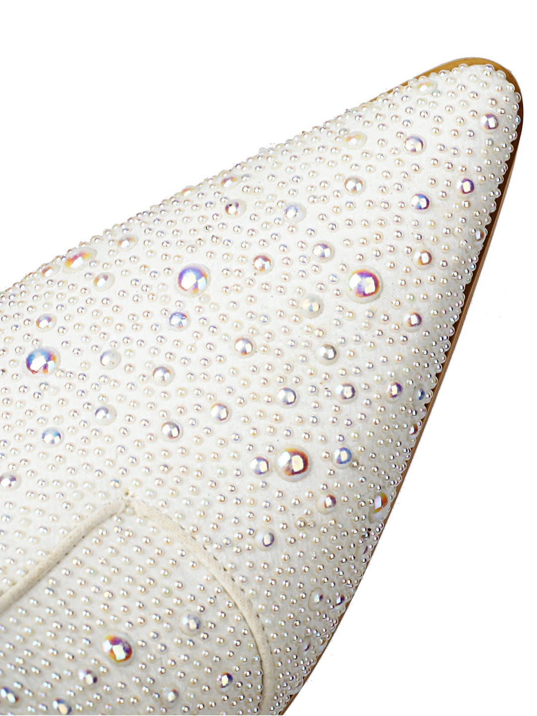 Chic white ankle cowgirl boots for women, featuring dazzling pearls & rhinestones, ideal wedding footwear.