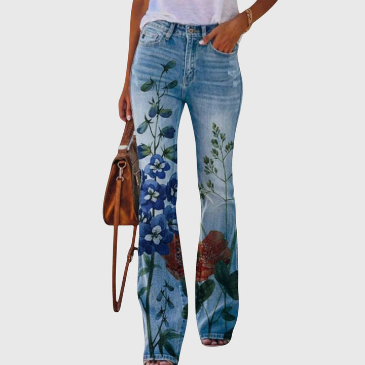 Stylish women's floral print wide-leg pants, ideal for adding an elegant touch to any apparel.