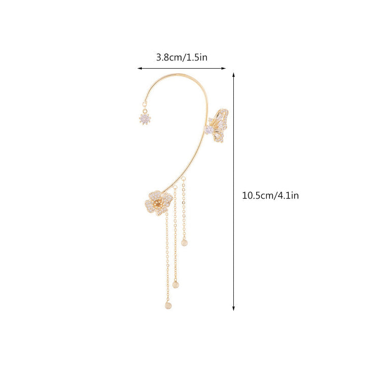 Sparkling women's zircon butterfly tassel earrings, adding elegance to any outfit.