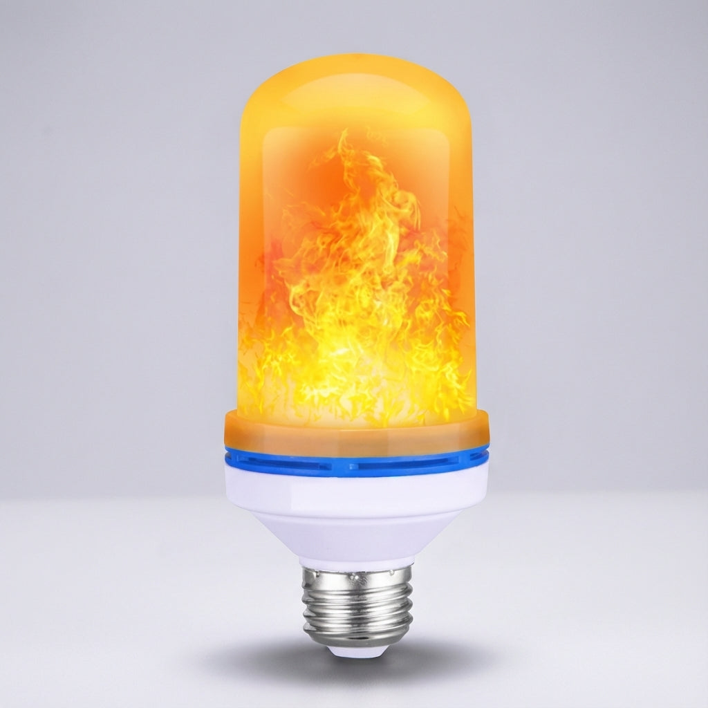 Multi-mode Emberelle electric flame LED bulb. Provides adjustable, ambient lighting for a unique home decor.