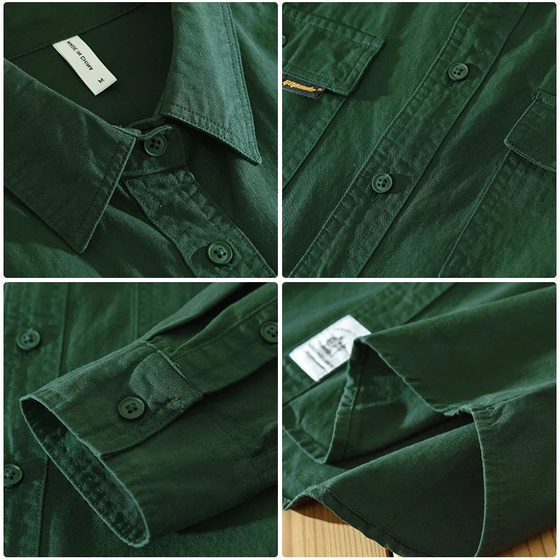 Relaxed fit button-down shirt for women in emerald green, perfect for casual wear