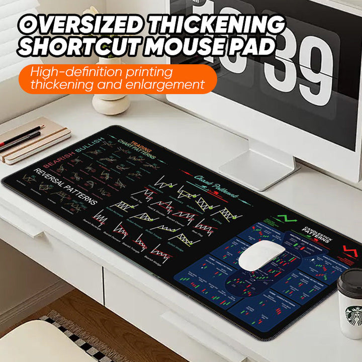 Detailed stock market diagram mousepad, enhancing focus for trading and finance tasks