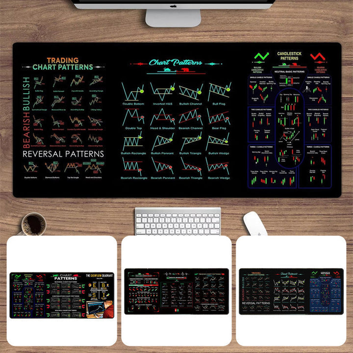 Office desk accessory: 'Bull and Bear' stock market mouse pad for serious traders