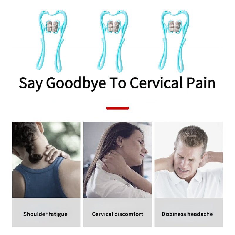 Detailed view of massage nodes on the ergonomic neck pain relief device.