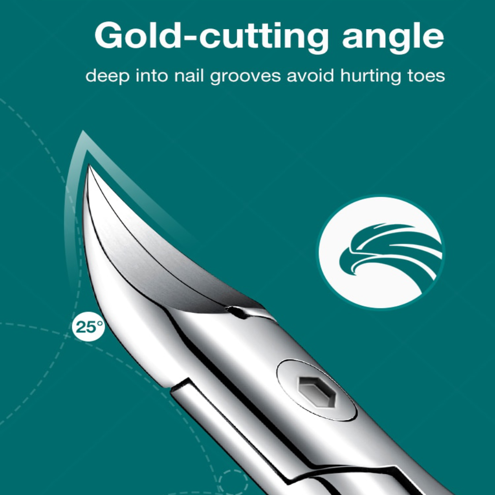 Ergonomic toenail clipper for seniors with thick nails. Stainless steel, non-slip grip for safe foot care.