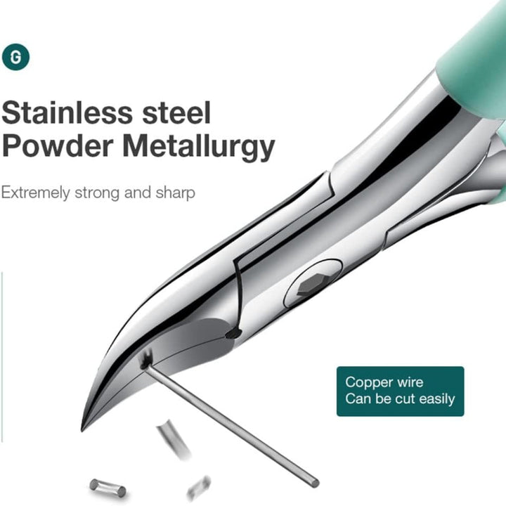 Heavy-duty toenail clipper for seniors, designed for thick & ingrown nails. Ergonomic, non-slip stainless steel.