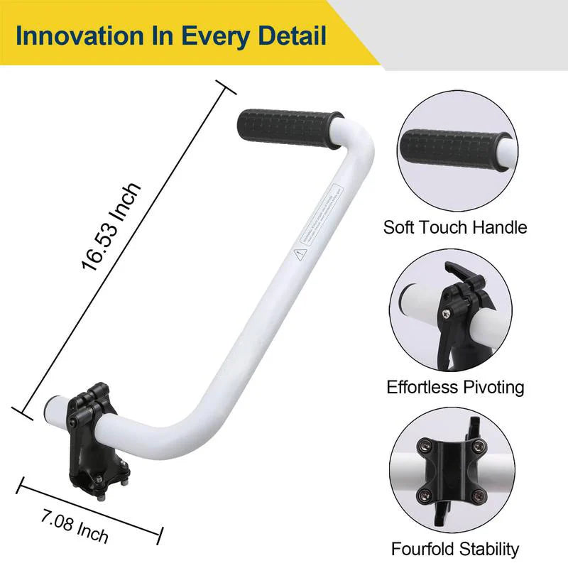Side view of an ergonomic trimmer grip, a practical lawn care accessory for better control