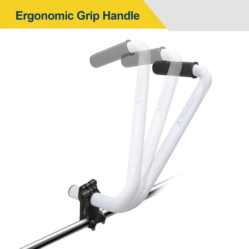 Heavy-duty aluminum trimmer handle extension, providing a comfortable and secure grip