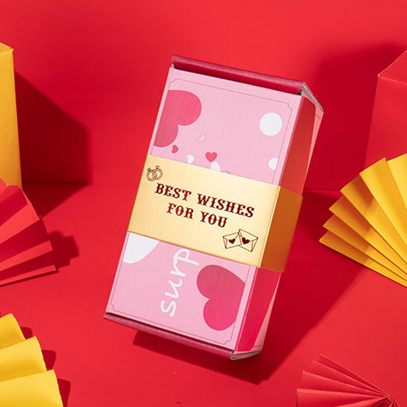 Side view of the Exploding Surprise Gift Box, showcasing its unique popup design.